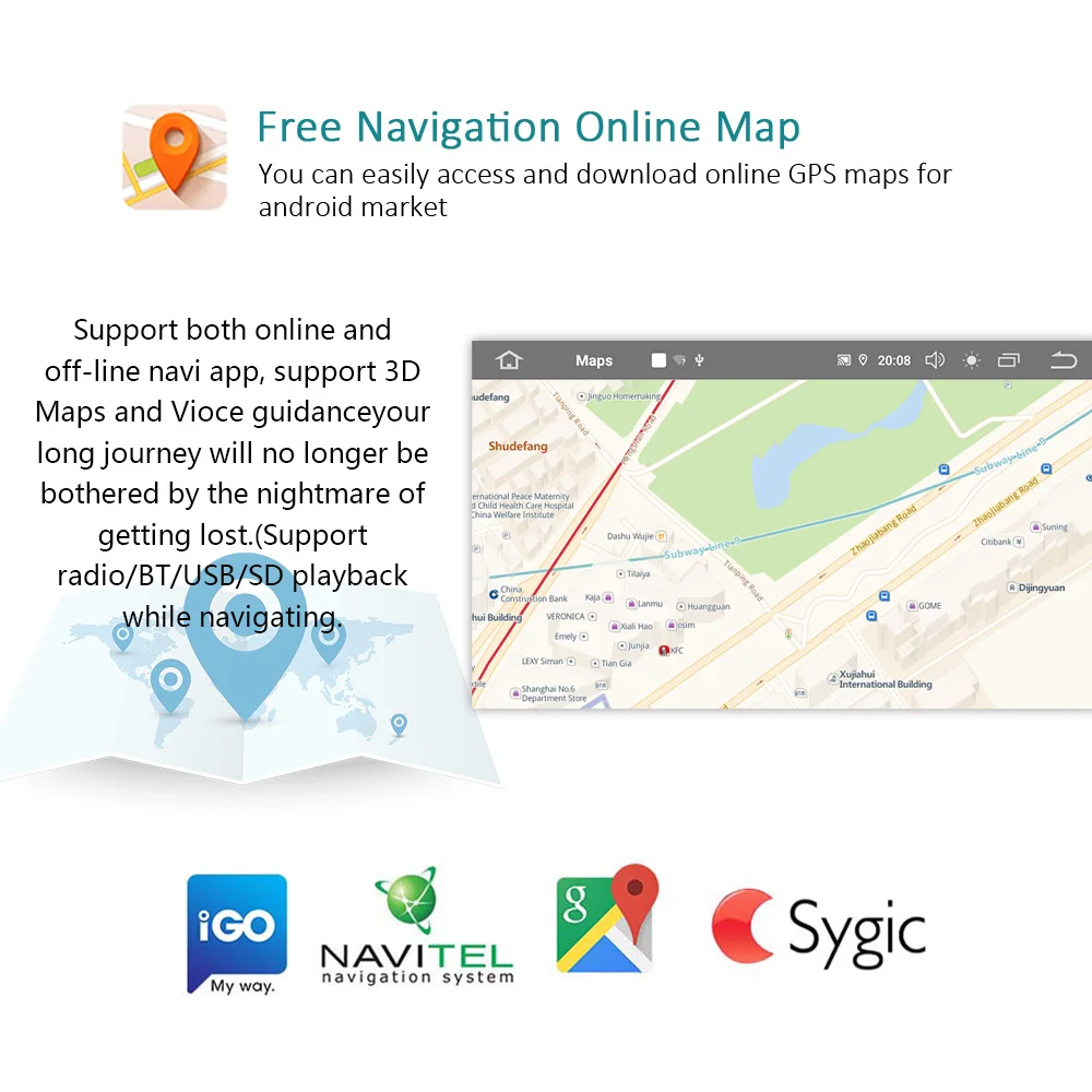 Discount Podofo 2 Din Android 9.0 Car Radio GPS 7 Inch 6 DSP Multimedia For Ford  Focus 2 Mondeo Galaxy Kuga C-MAX S-MAX Car Stereo 4