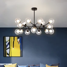 Lampadario a bolle lampada in Plexiglass in metallo decorazione a soffitto cucina isola illuminazione lampadario a sfera moderno Bar AC LED vetro Modo vetro