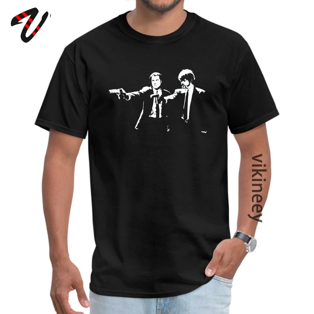 Cool Sleeve Top Camicie Pulp Fiction Magliette Summer Faddish Yakuza Magliette In Tessuto Di Cotone Magliette Da Uomo Pulp Fiction Gun