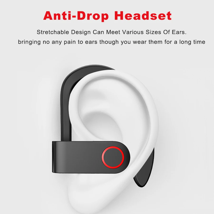 Baratos Auriculares inalámbricos Bluetooth para deportes TWS Auriculares auriculares estéreo con gancho auriculares IPX5 impermeables con micrófono