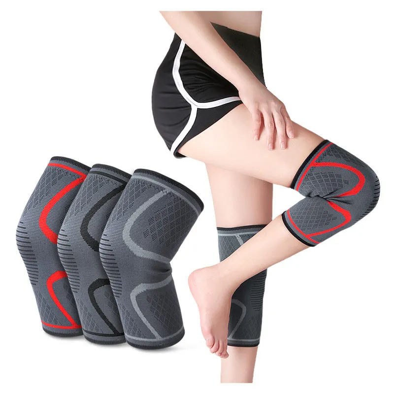 

4 Pieces Sports Knee Pads Four-Way Elastic Non-Slip And Warm Nylon Knitted Protective Gear For Outdoor Riding And Mountaineering