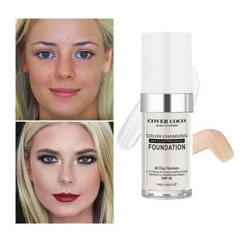 

New Color Changing Foundation Makeup Base Face Liquid Cover Concealer Long Lasting Brighten Concealer G820