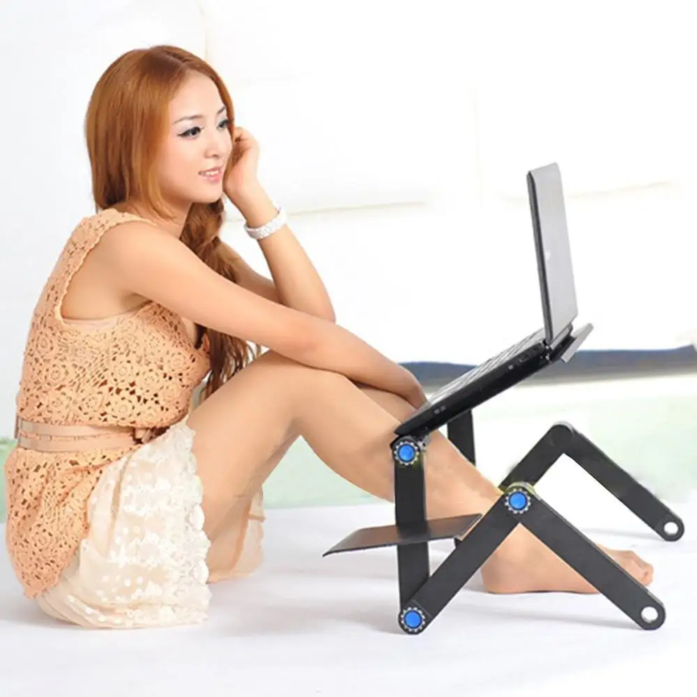 

Aluminium Alloy Laptop Desk Folding Portable Laptop Table Notebook Desk Table Stand Bed Sofa Desk Tray Book Holder