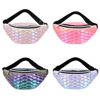 

Women's waist bag chest bag fashion laser shoulder messenger bag female large capacity mobile phone bag