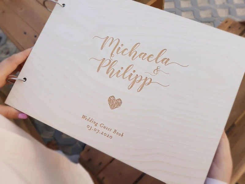 Modern Wedding Guest Book, Personalized Calligraphy Alternative Modern Guest Book, Names and Date Wedding Journal A5/A4