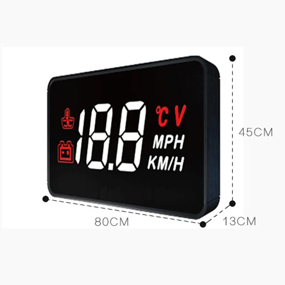 A100 автомобильный HUD Дисплей OBD2 II EUOBD система Предупреждение о превышении скорости проектор лобовое стекло авто электронная сигнализация напряжения