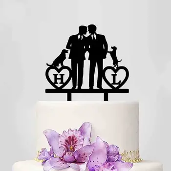 

Personalized Gay Wedding Cake Topper Custom Name‘s First Letter Gay Cake Topper For Gay Wedding Cake Decoration YC102