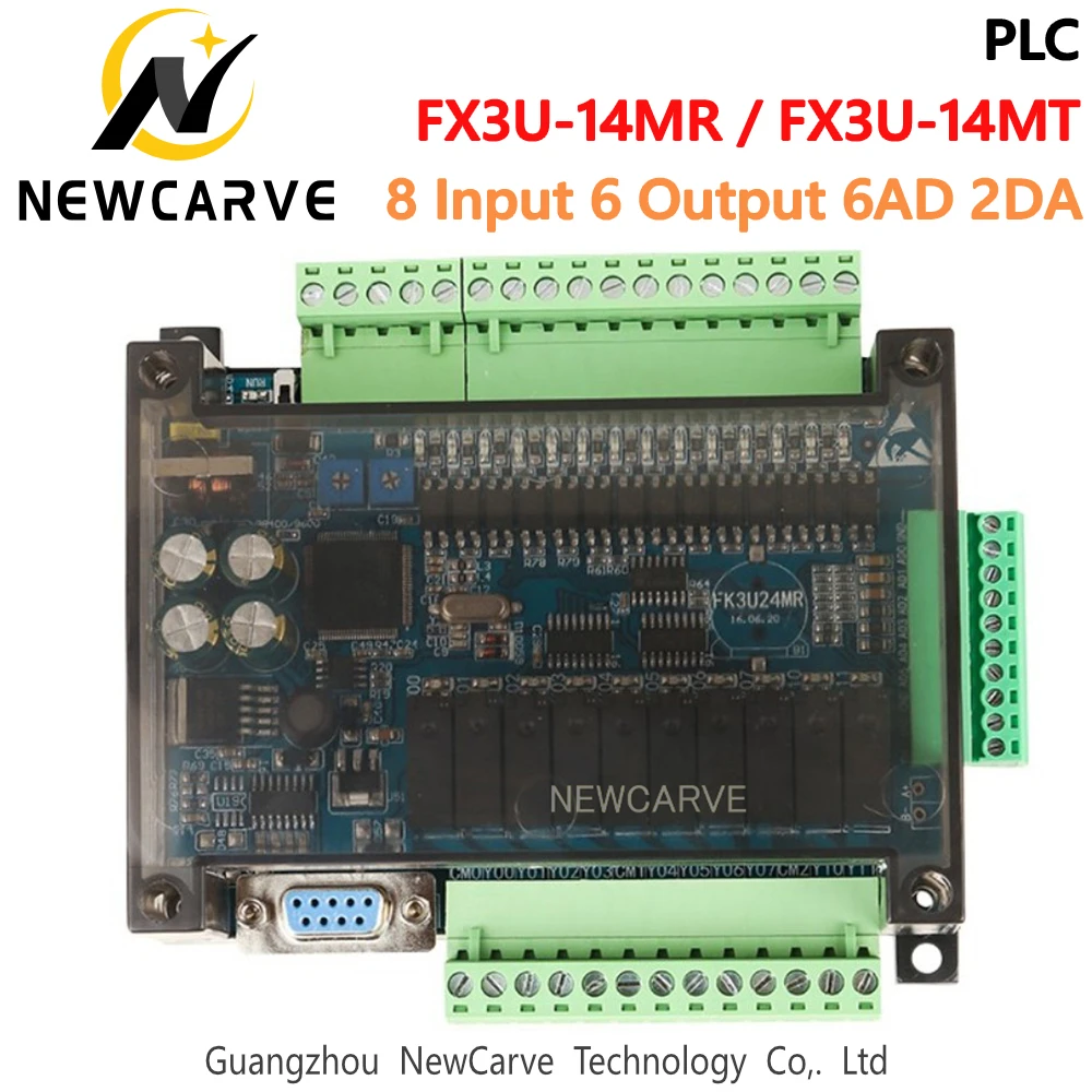 PLC Industrial Control Board FX3U-14MR FX3U-14MT 8 Input 6 Output 6AD 2DA And RS485 Compatible With FX1N And FX2N NEWCARVE