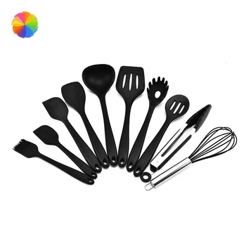 

10Pcs Non-Stick Silicone Cookware Dishwasher Cooking Tools Heat Resistant Kitchen Set Cake Tool