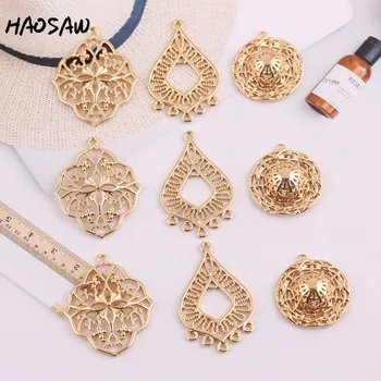

HAOSAW 4Pcs/Lot Hollow Charm/Hat Classical Design/Cooper/Jewelry Accessories/Hand Made/Earring Findings/DIY Jewelry Making