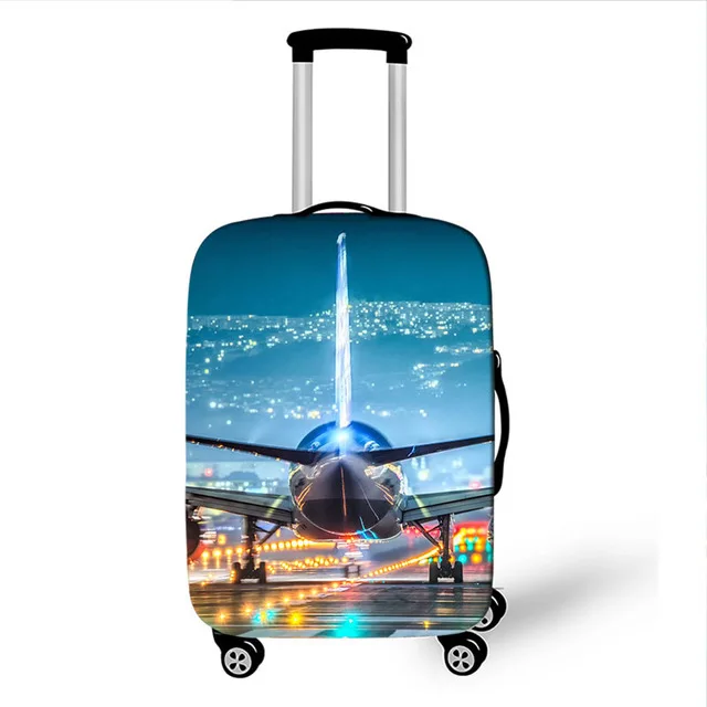 Creative Aircraft 3D Luggage Cover Protective Case Waterproof Thicken Travel Suitcase Cover Apply 18 – 32 Inches XL Accessorie