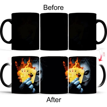 

1Pcs New 350ml Heat Reveal Ceramic Mug Color Changing Joker Mug Magic Tea Milk Cup Best Gift for Children Friends Birthday Party