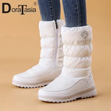 DORATASIA/новые зимние женские ботинки, теплые ботинки на меху, женская обувь, ботинки на плоской платформе, нескользящая обувь, женская обувь, 36-41