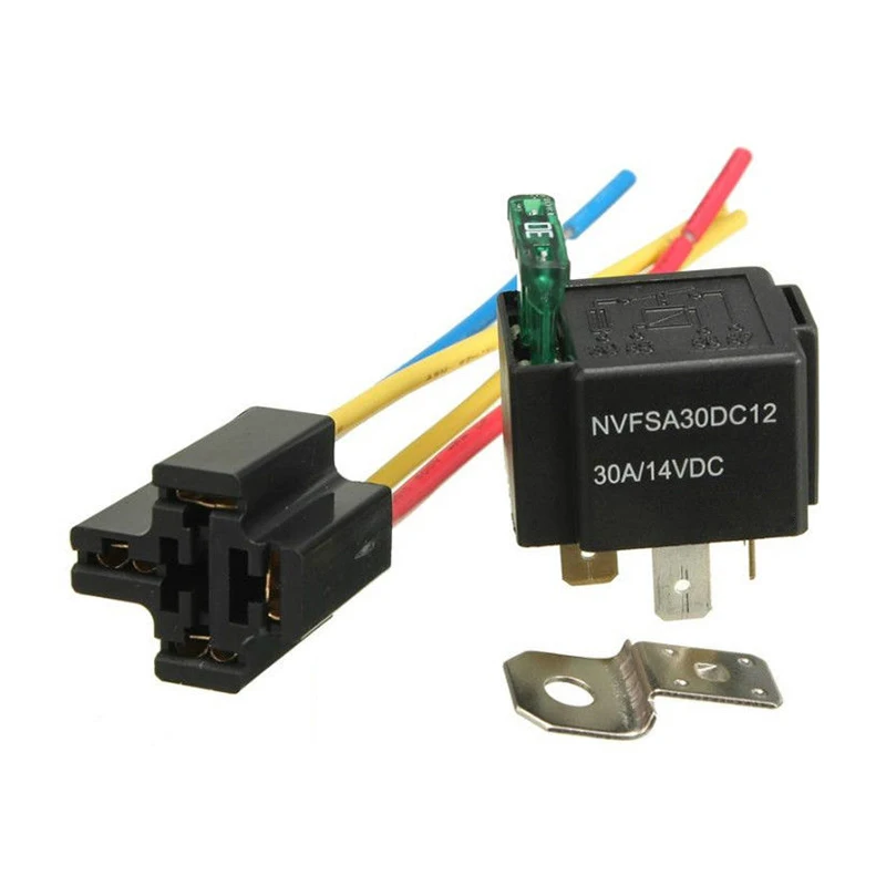 

Polyamide Relay Amp Metal Car Truck With Socket Base/Wires/Fuse 4 Pin 30A SPST Durable 2018