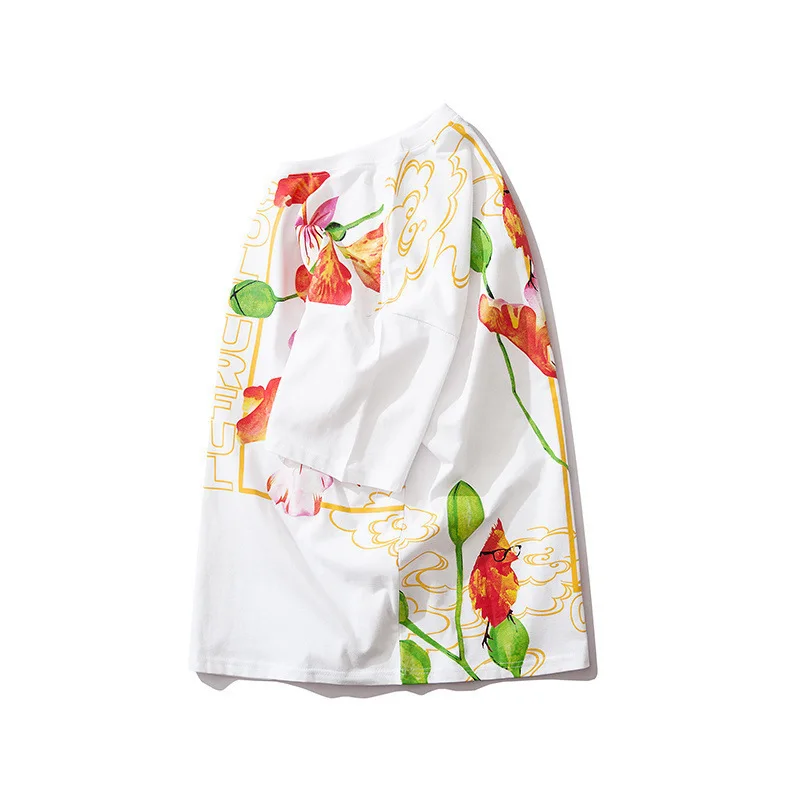 EWQ/ модная Новая мужская одежда, свободная повседневная футболка с принтом и коротким рукавом для мужчин и женщин, свободные повседневные топы для влюбленных 9Y345