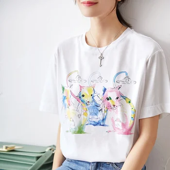 

New color mouse year year of the rat T shirt female 2020 summer wear short sleeved blouse white shirt