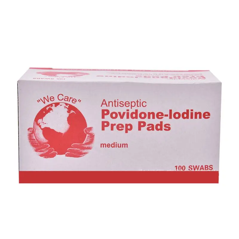 

100 Pcs/Box Povidone Iodine Disinfection Sheet Tissue Pads Sterilization First Aid Kit Emergency Medical Disposable Hygiene Anti