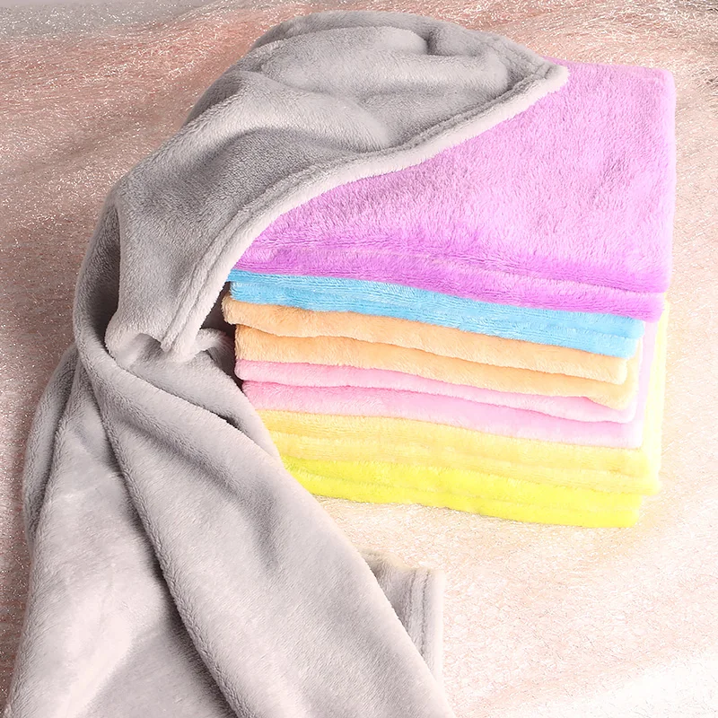 1PC 소프트 산호 양 털 담요 가짜 모피 밍 크 던져 소파 커버 침대보 플 란 넬 침구 담요 50*70cm