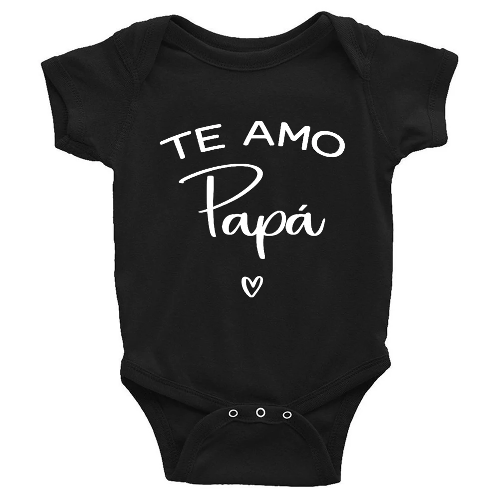 Baby Bodysuit I Love You Dad Papa Spanish Funny Newborn Baby Bodysuits Boy Girl Casual Short Sleeve Jumpsuit Playsuits Outfits Infant Clothing