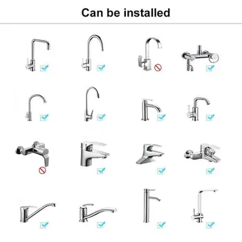 

Innovative Kitchen Faucet ABS + Stainless Steel Splash-Proof Universal Tap Shower Water Rotatable Filter Sprayer Nozzle
