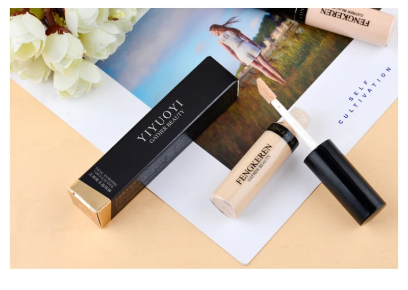 ELECOOL Liquid Concealer Cream Waterproof Full Coverage Concealer Long Lasting Face Scars Acne Cover Smooth Moisturizing Makeup