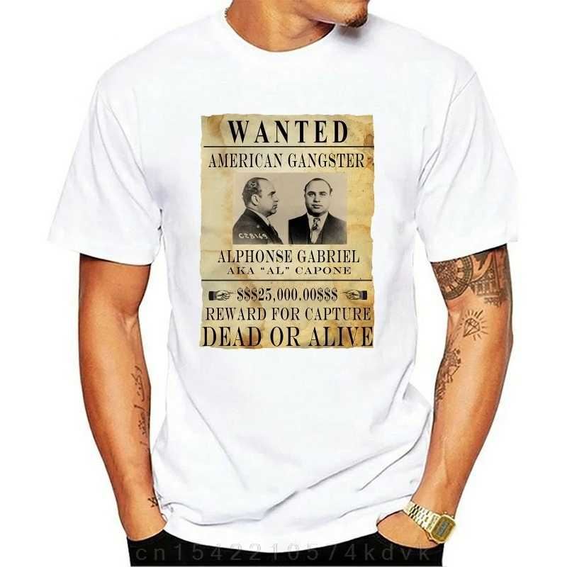 

Футболка AL CAPONE с заказом, американский гангстер, запрещенный алкоголь, MAFIACartoon, Мужская футболка унисекс, новая модная футболка