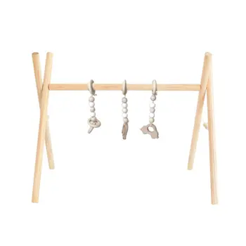

Nordic Style Cartoon Solid Wood Baby Kids Fitness Rack Children Room Decoration