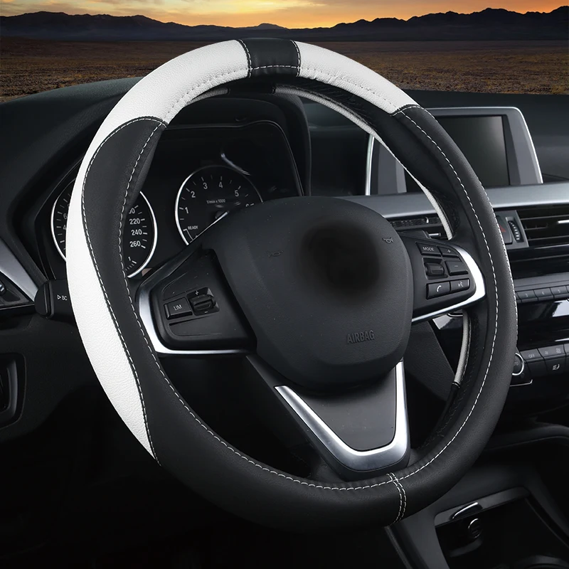 WLMWL кожаный чехол рулевого колеса автомобиля для Ford все модели focus fiesta ranger kuga mondeo