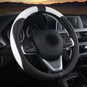 

WLMWL Leather Car Steering Wheel Cover For Ssangyong all model Actyon Kyron Tivolan Rexton korando steering wheel cover