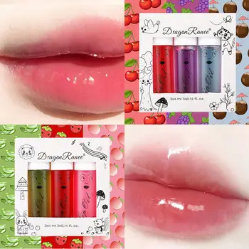 

BellyLady 3 Pcs/set Lip Glaze Moisturizing Non-marking Shining Waterproof and Temperature-changing Lip Gloss