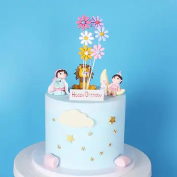 

12pcs Resin Cake Toppers Sunflower Cake Picks Decoration Party Dessert Insert Favor Pink Light Blue Rosy White Purple Yellow