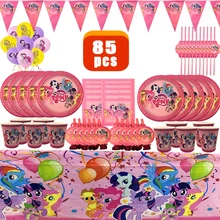 

Rainbow Unicorn My Little Pony Cartoon Pony Fluttershy Sparkle Rarit Party Supplies tableware Toy Baby Shower Birthday navidad