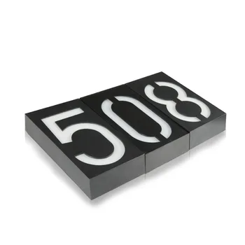 

House Number Solar Light LED Bulb Digital Solar Powered Lamp Wall Mount Doorplate Porch Lights With Battery