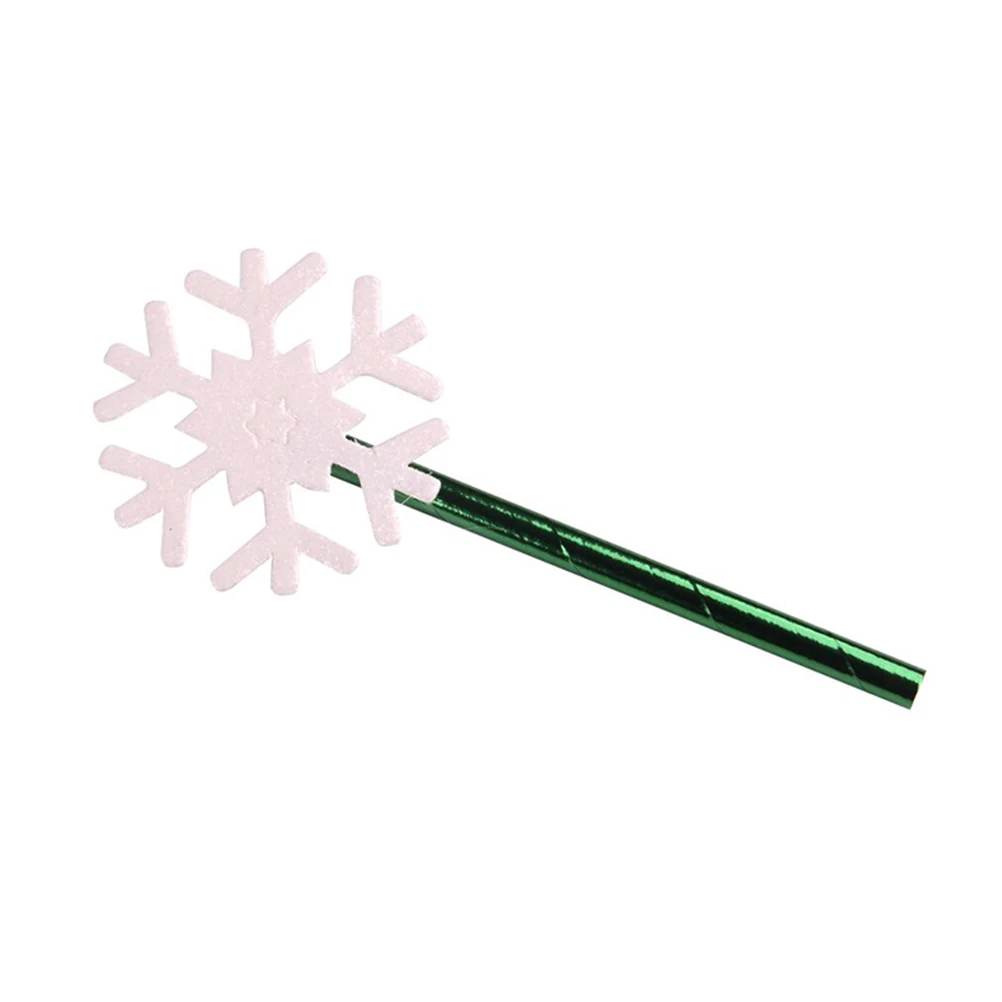 7Pcs Christmas Paper Straws Cake Toppers Party Accessory Party Supplies for Ceremony Party Festival Banquet