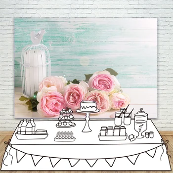 

Mint Green Wood Wall Pink Flowers Roses Candle Photography Backdrop Newborn Baby Wedding Bridal Photo Backgrounds for Photoshoot