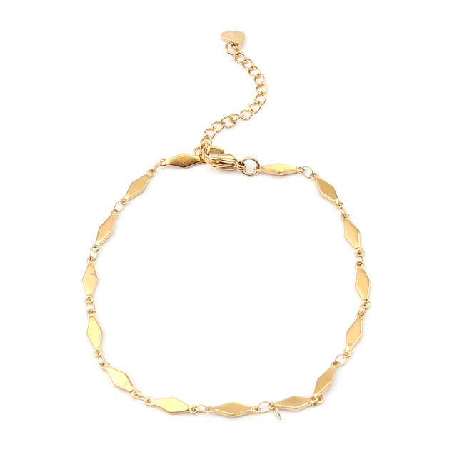 Hot 304 Stainless Steel Anklet For Women Men Jewelry Silver Color Gold Color Flower Heart Connector Charms Wholesale Supply