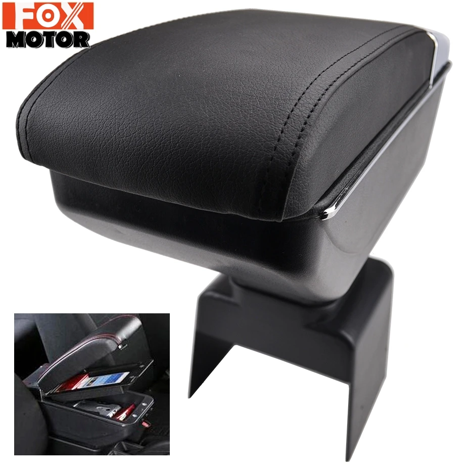 Arm Rest For Peugeot 307 Dual Layer Armrest Center Centre Console Storage Box Cup Holder Drink Leather | Автомобили и мотоциклы