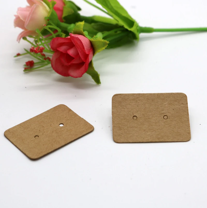 Brown 100 шт. 3,5X2,5 см Мульти Цвет Бумага милые серьги-гвоздики ярлык-Карта изготовленный на заказ цена логотипа Экстра ювелирные изделия Карточка для упаковки - Цвет: Brown