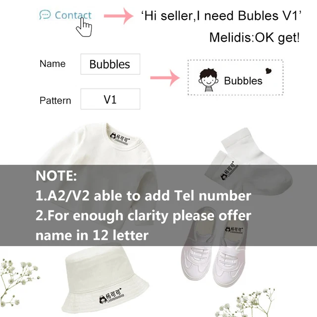Customized Name Stamp Waterproof Toy Baby Student Clothes Chapter Wash Not Faded Children's Seal Customize DIY Clothing-Stamps 3