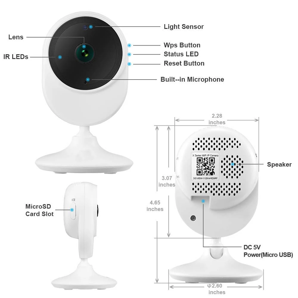 Умная Мини Wifi ip-камера 1080P HD 2MP беспроводная камера sp2p домашняя CCTV камера видеонаблюдения 120 ° широкоугольные детские мониторы