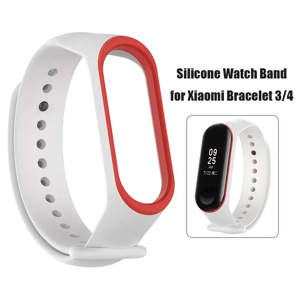 Цветной силиконовый ремешок для наручных часов браслет Xiaomi Miband 3 4 регулируемый