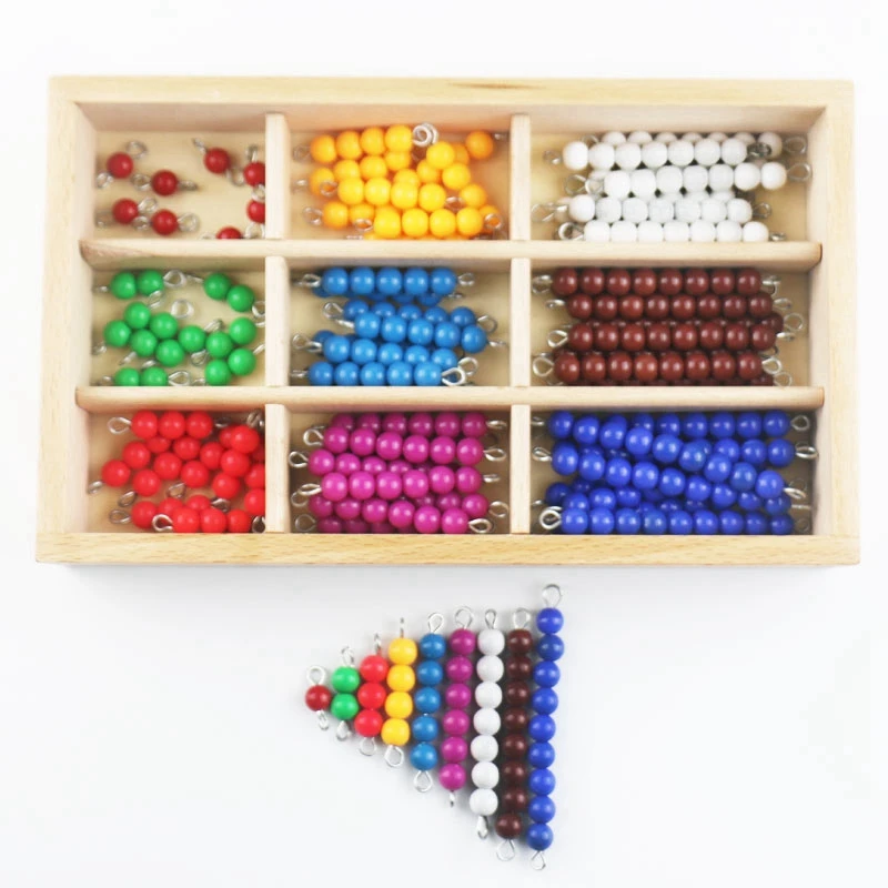 

Montessori Beads Box Montessori Materials Wooden Colored Beads Preschool Sensorial Educational Toys For Children Wooden Silian