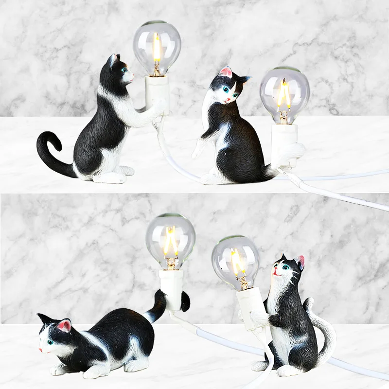 

Cat Light Nordic Unique Creative Living Room Bedroom Clothing Store Decorative Animal Table Lamp Mini Cat-lamp Night Light