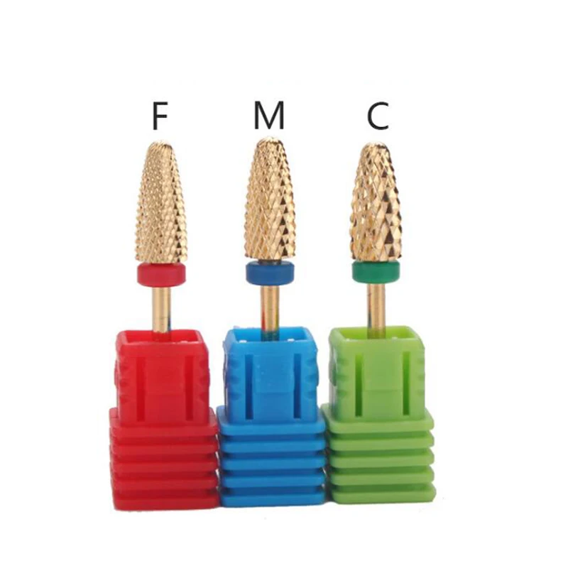 

Tungsten Steel Nail Drill Bit Golden Nail Polishing Head Tungsten Steel Drill Bits Electric Manicure Special For Nail Removal