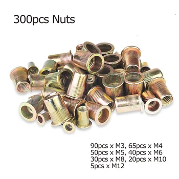 

300pcs/set Dual Handle Nutsert Riveter Threaded Insert Nut Riveting Tool M3-M12 Workshop Equipment M3 M4 M5 M6 M8 M10 M12