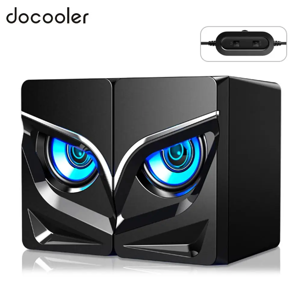 Docooler V128 3,5 мм мини стерео звук динамик Настольный компьютер сабвуфер питание от USB Низкочастотный усилитель для телефона ноутбука