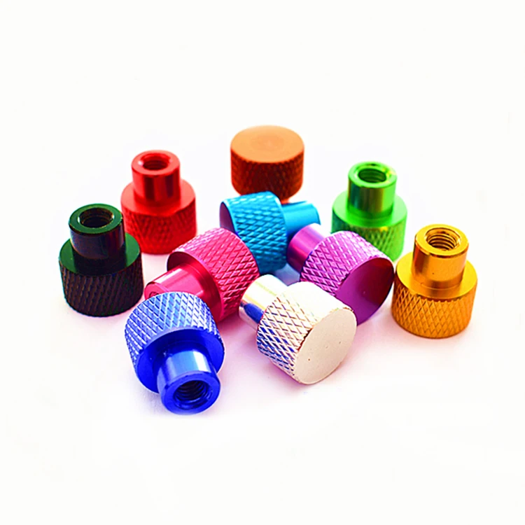 4Pcs M2 M2.5 Aluminum alloy handle Nut step knurled head nuts Thumb Pineapple pattern Blind hole unmanned rack screw cap