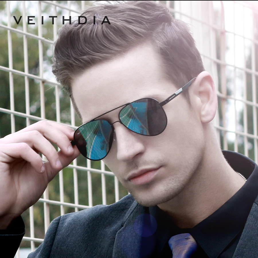 Мужские фотохромные солнцезащитные очки VEITHDIA из алюминиево магниевого сплава с