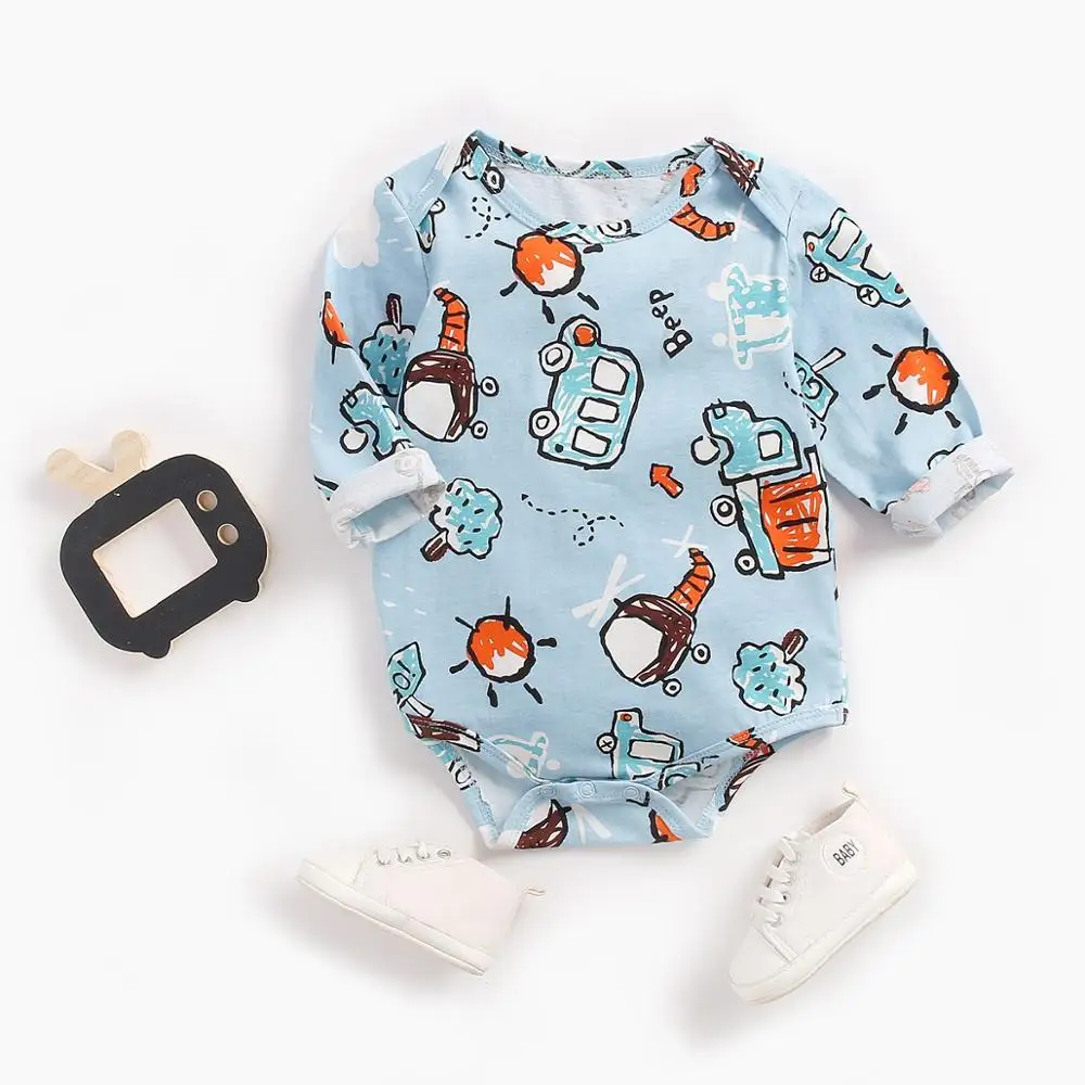 Sanlutoz Autumn Long Sleeve Baby Boys Bodysuits Fashion Cartoon Toddler Clothing Onesies Newborn Clothes Casual baby bodysuit