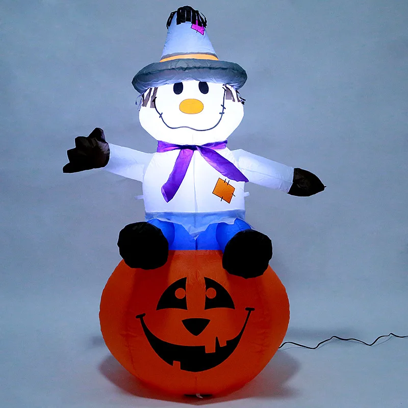 

LED Lighted Inflatable Toys Funny Airblown Snowman Inflatable Scarecrow in Pumpkin Halloween Christmas Props Party Decorations